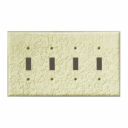 CAN-AM SUPPLY InvisiPlate Switch Wallplate, 5 in L, 8.63 in W, 4 -Gang, Painted Knock-Down/Splatter Drag Texture KD-T-4